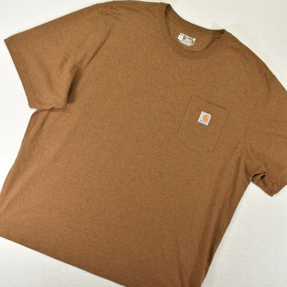 Carhartt K78 Pocket T Shirt Loose Fit Burnt Orange Brown Mens XXL Workwear